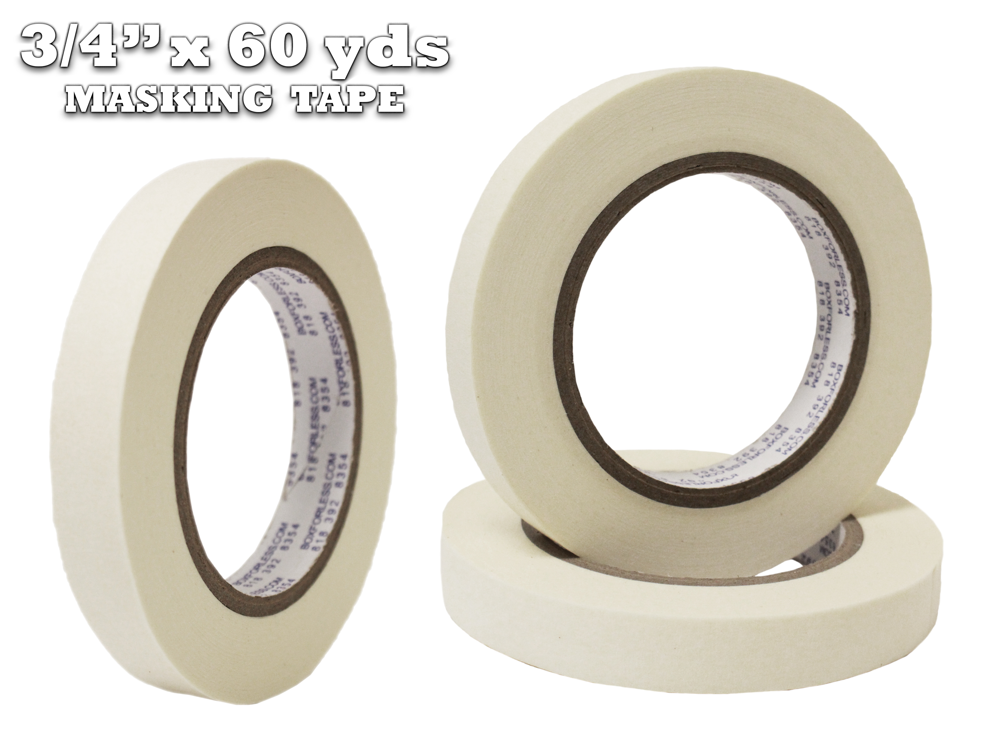 3/4x60 yds White Masking Tape 10 Rolls General Purpose Beige Painter's Tape  for Painting, Labeling, Packaging, Craft, Art, Hobbies, Home, Office,  School Stationary, etc. by WholesaleArtsFrames-com 